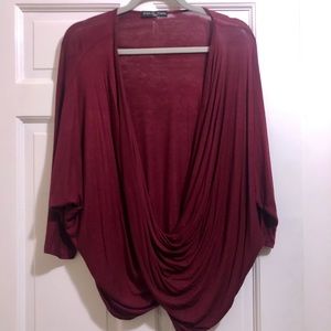S Wine colored Kim and Cami Drape Top